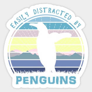 Easily Distracted By Penguins Sticker